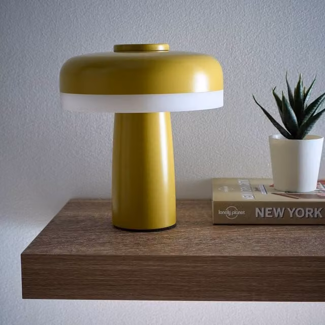 K LIVING Lyon Rechargeable Dimmable LED Table Lamp in Yellow