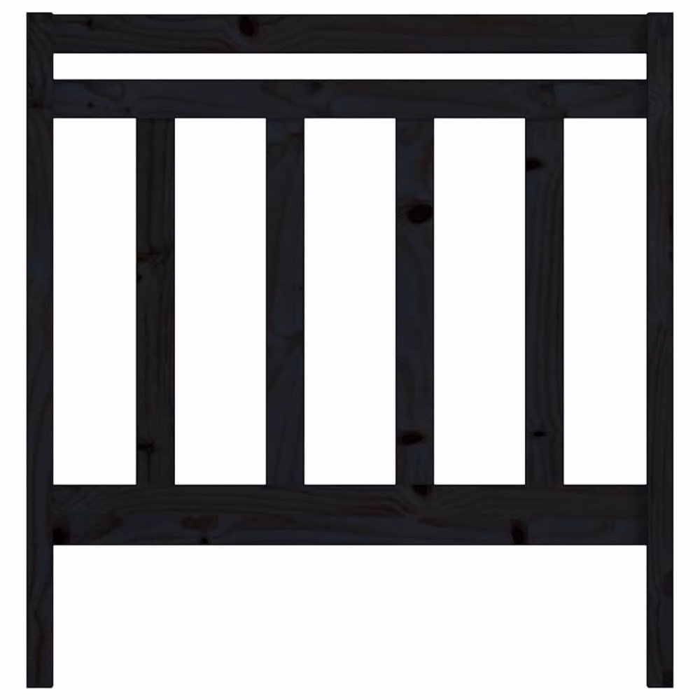 Berkfield Home Beautiful Bed Headboard in Black Solid Pine Wood, W/D/H: 96 x 4 x 100 cm – 3