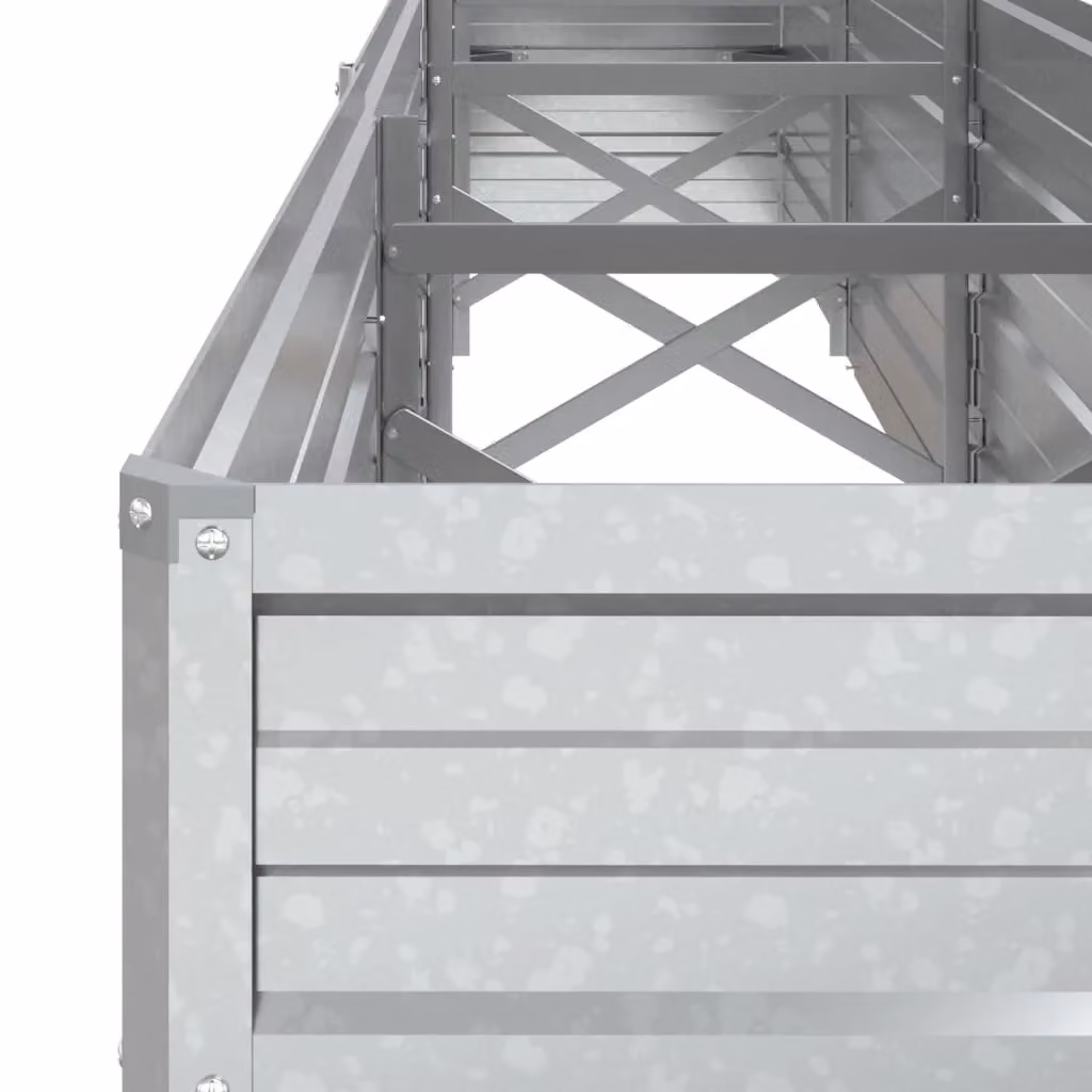 Berkfield Home Garden Galvanised Steel Raised Bed in Silver, W: 320 cm, D: 40 cm, H: 45 cm – 3