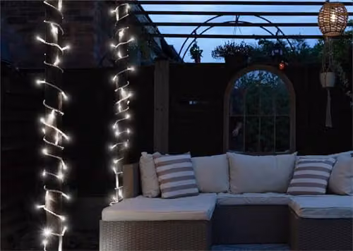 Eagle Connect 80 LED Cool White Outdoor Fairy String Lights with White Rubber Cable, IP65 Waterproof, Mains Powered – 2