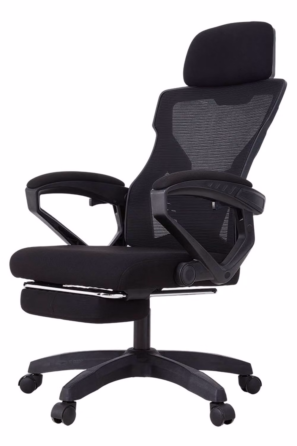 Garden Sanctuary Black Fabric Executive High Back Office Chair with Footrest and Headrest – 2