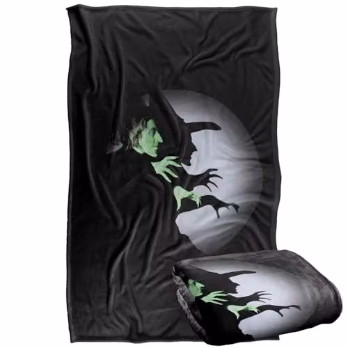 LOGOVISION The Wizard Of Oz Wicked Witch Spotlight Super Soft Silky Touch Fleece Throw Blanket, Multicolour, W: 91 cm, D: 147 cm
