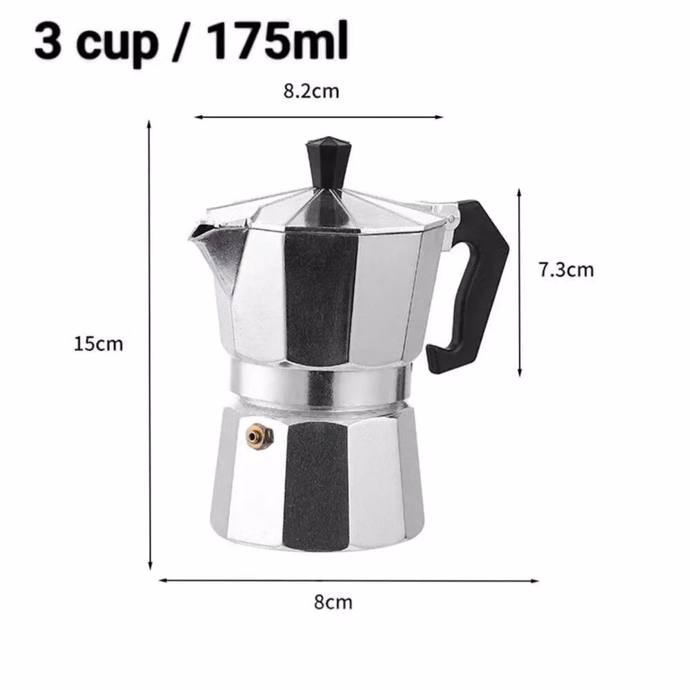 VOGREX Silver Aluminium 3 Cup Stovetop Moka Pot Espresso Maker – 2