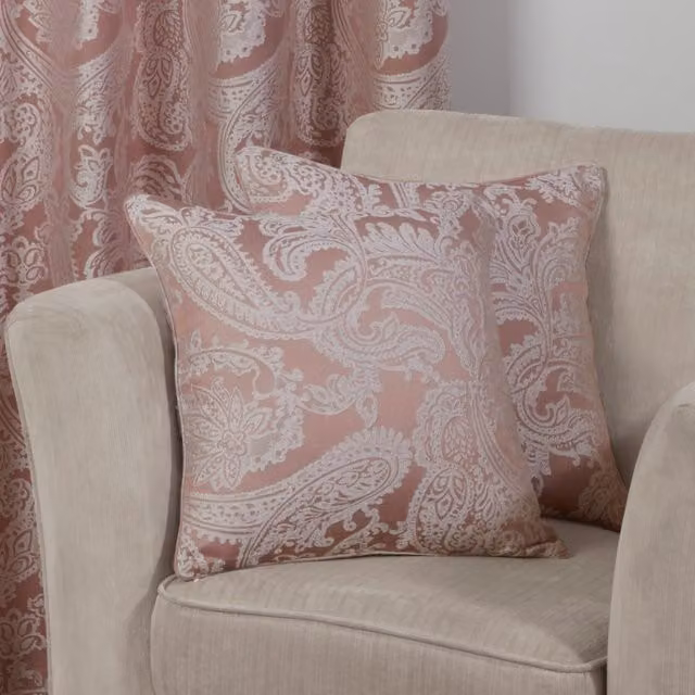 NewEdgeBlinds Modern Floral Square Cushion Cover in Pink and Yellow