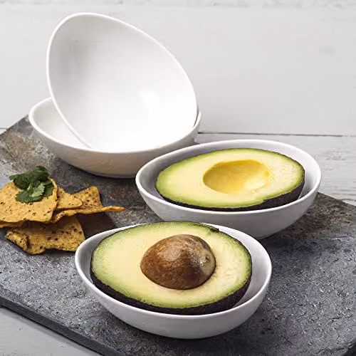 Wm Bartleet & Sons Set of 4 White Porcelain Avocado and Guacamole Serving Dishes, Diameter: 13 cm – 2