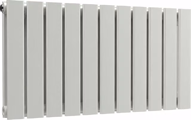 Lux Heat Double Flat Horizontal Steel Radiator in Grey, W: 77 cm, H: 40 cm
