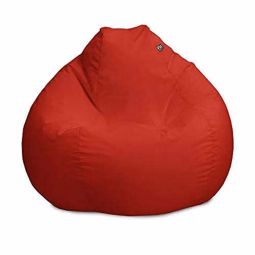 rucomfy Water Repellent Adult Beanbag Chair in Red for Indoor or Outdoor Use – 1