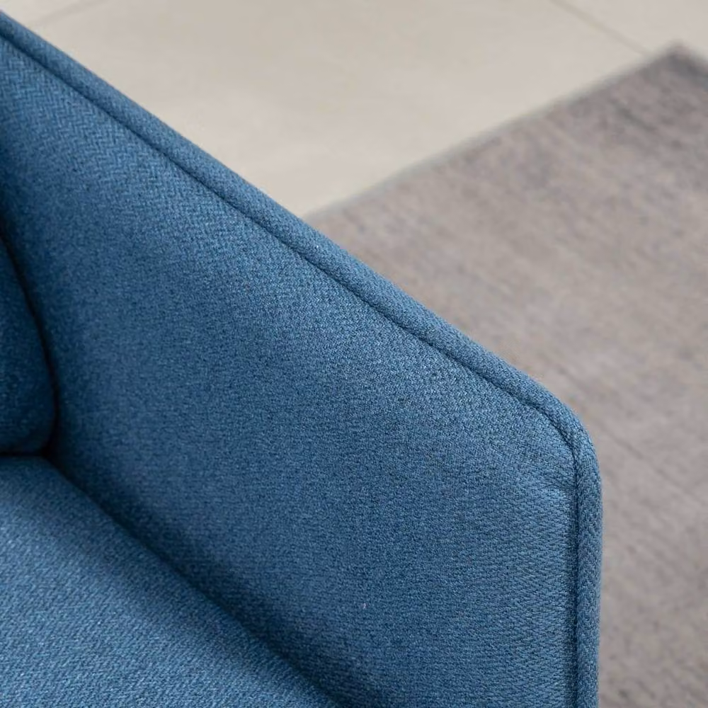 Wyld Haus Mado 2 Seater Upholstered Sofa in Dark Blue with Gold Steel Legs – 5