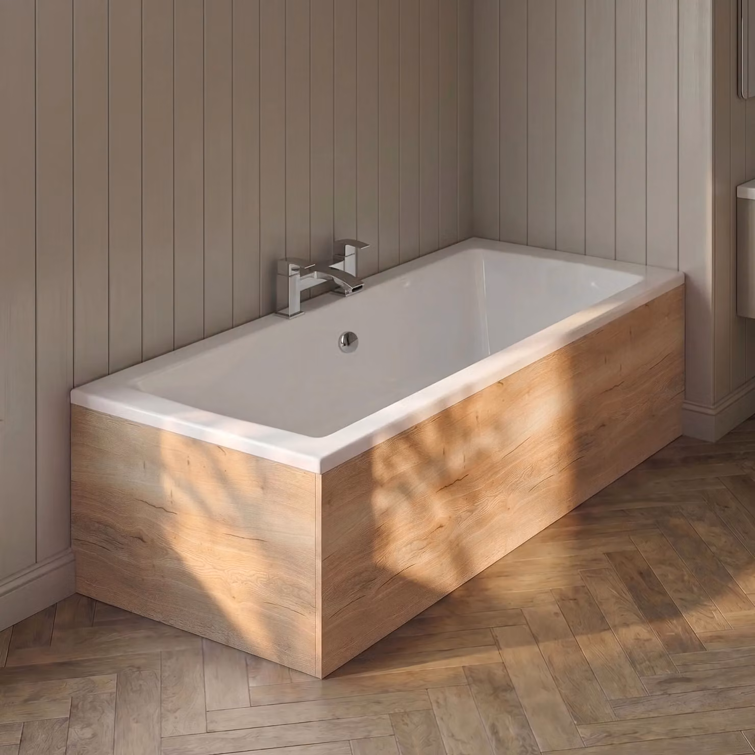 Balterley L-Shaped Square End Bath Panel in Autumn Oak Brown – 3