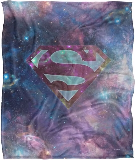Warner Brothers Superman Logo Officially Licensed Silky Touch Super Soft Throw Blanket, White and Multicolour, W: 152 cm, D: 127 cm – 1
