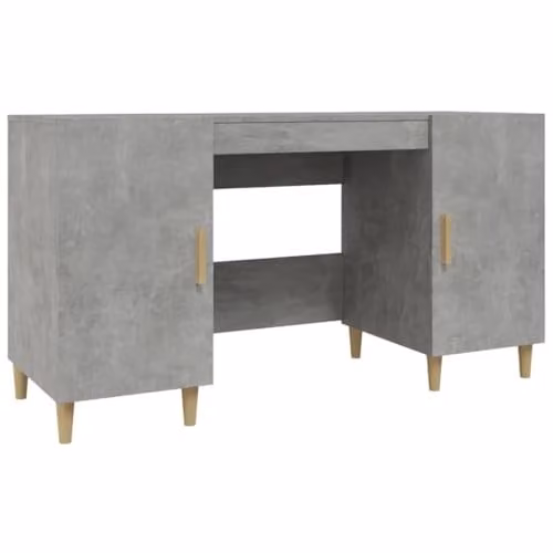 vidaXL Writing Desk in Grey, Engineered Wood, W/D/H: 140 x 50 x 75 cm
