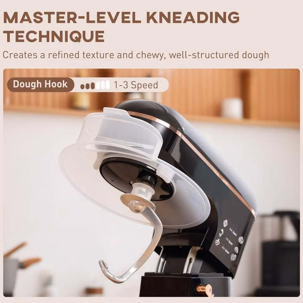 Kelvenix Stand Mixer with 6 Speeds and Pulse Function in Black – 4