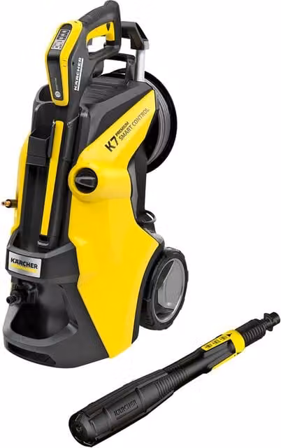 Karcher K 7 Premium Smart Control Flex Pressure Washer, 180 Bar, 240V, with 10 m PremiumFlex Hose, Yellow