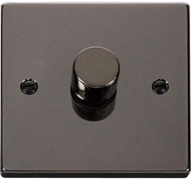 SE HOME Black 1 Gang 2 Way LED 100W Trailing Edge Dimmer Light Switch Flush Plate