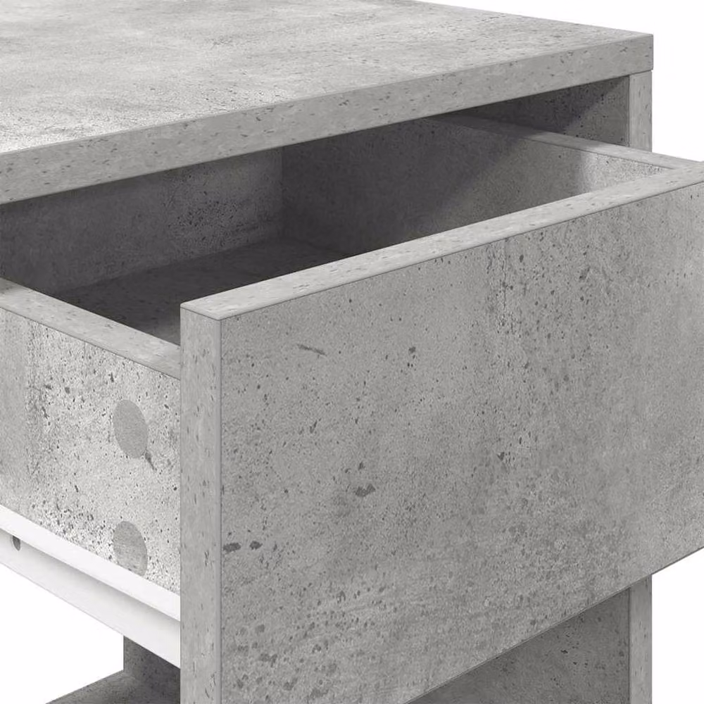 Berkfield Home Durable Bedside Cabinets with Drawer, 2 Pack, Concrete Grey, W/D/H: 35 x 34 x 66.5 cm – 3