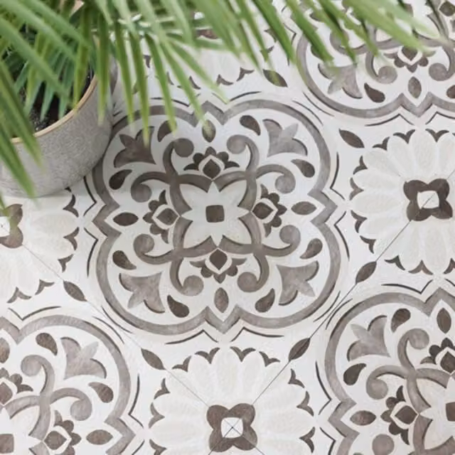 FloorPops Massimo Self Adhesive Vinyl Floor Tiles, Grey, Pack of 10 (0.93sqm), W/D/H: 30.48 x 30.48 x 30.48 cm – 1