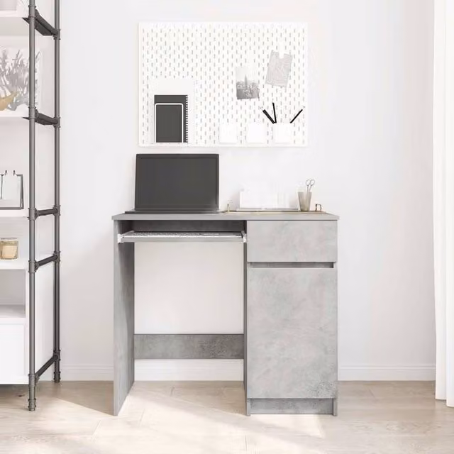 Berkfield Home Writing Desk in Grey, W/D/H: 86 x 49 x 76 cm