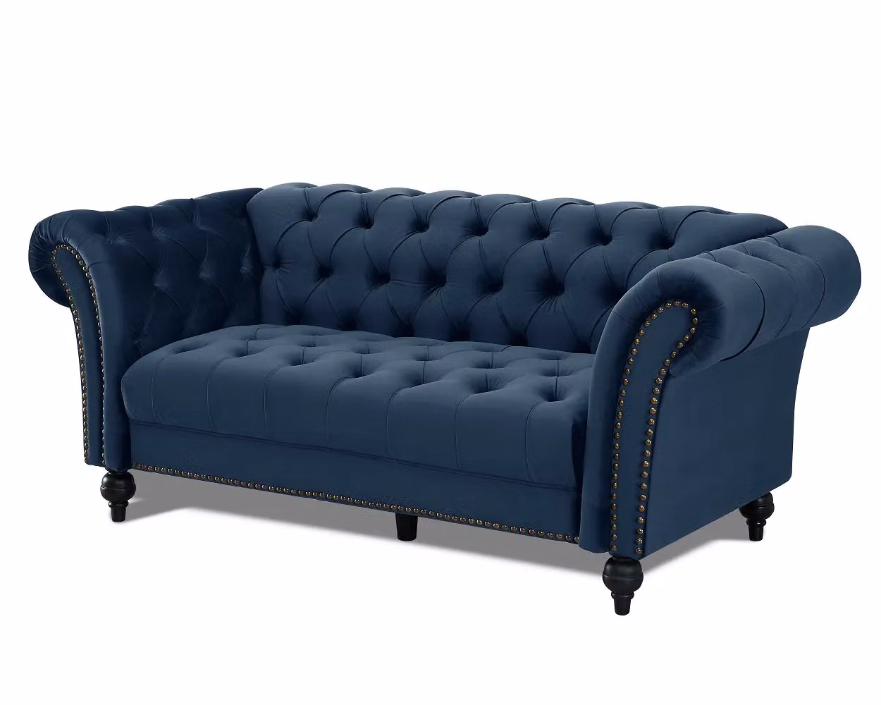Home Detail Mayfair 3 Seater Chesterfield Velvet Sofa in Blue – 3
