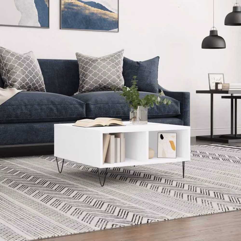 Berkfield Home Modern White Square Coffee Table W/D/H: 60 x 60 x 30 cm – 2