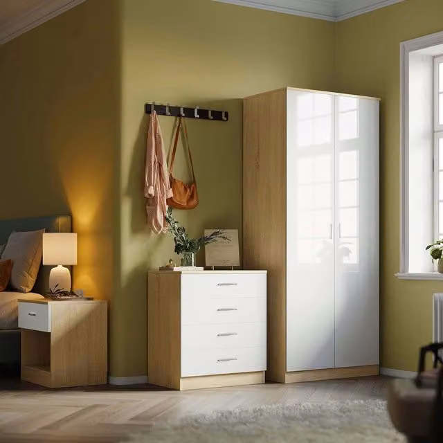 Comfy Living Modern Glossy Bedroom Furniture Set