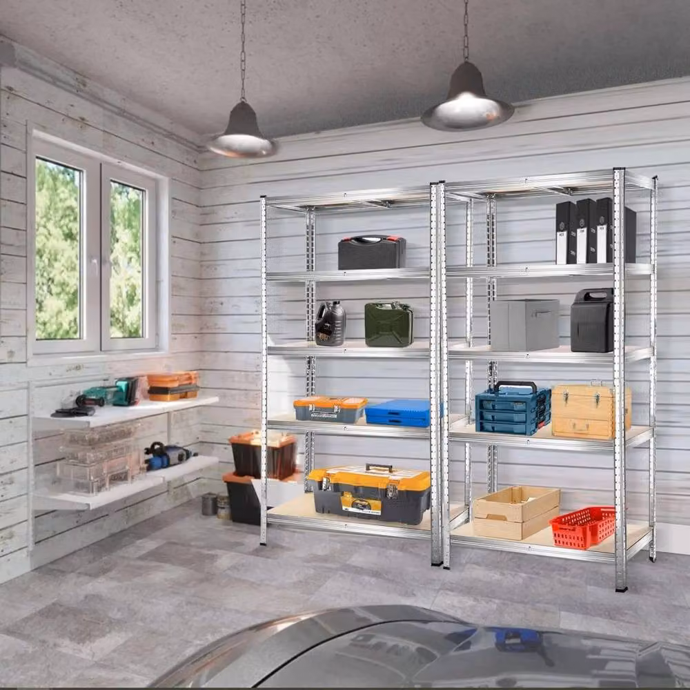 Kelvenix 5 Tier Heavy Duty Garage Shelving Storage Unit, Silver, H 180 cm x W 90 cm x D 40 cm – 3