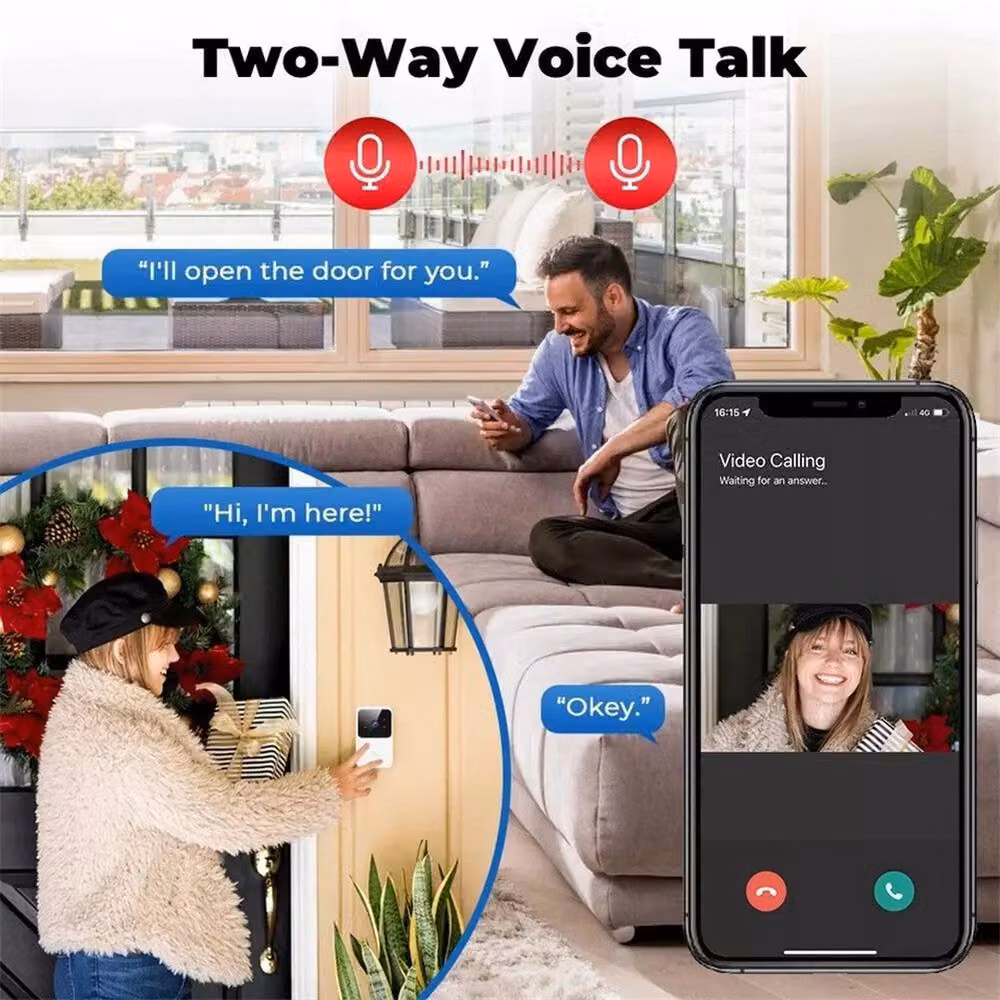 FLAVORA WiFi Wireless Video Doorbell Security Camera Intercom, White – 4
