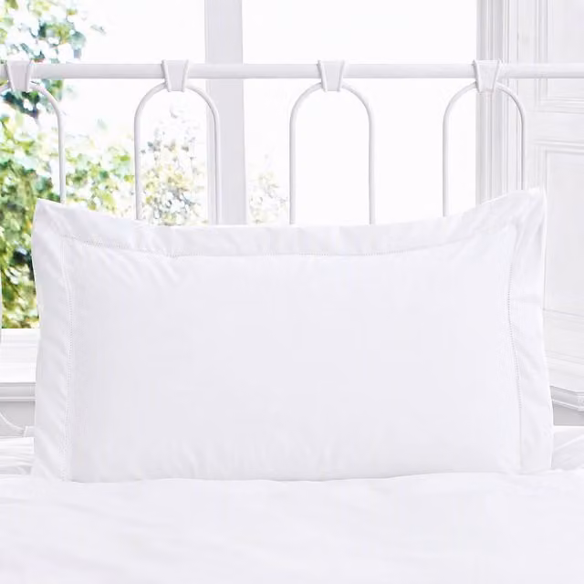 Martex Embroidered Oxford Pillowcase in White