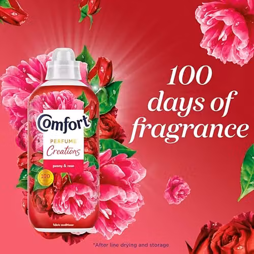 Comfort Creations Peony and Rose Fabric Conditioner, Pink, 8 x 900 ml – 2