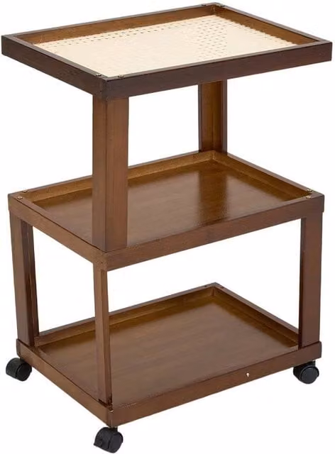 KORVIXA 03 Brown Bamboo and Plastic Rattan Square Side Table – 1