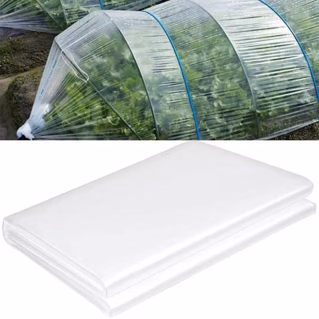 VOGREX Extra Thick Clear Polythene Sheeting Garden Polytunnel Film, W 2 m x L 10 m – 1