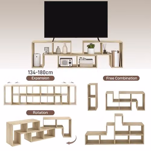 HOMCOM Grey TV Stand for Televisions up to 75 Inches – 3