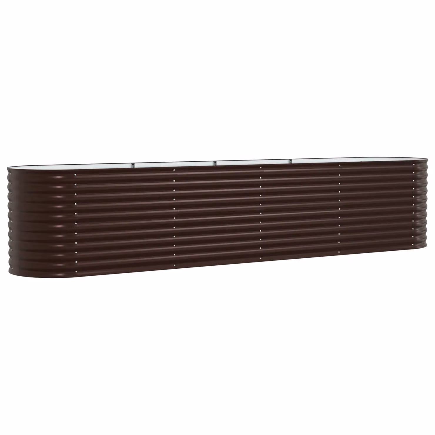 Berkfield Home Garden Brown Galvanised Steel Raised Bed W: 400 cm, D: 80 cm, H: 81 cm – 2