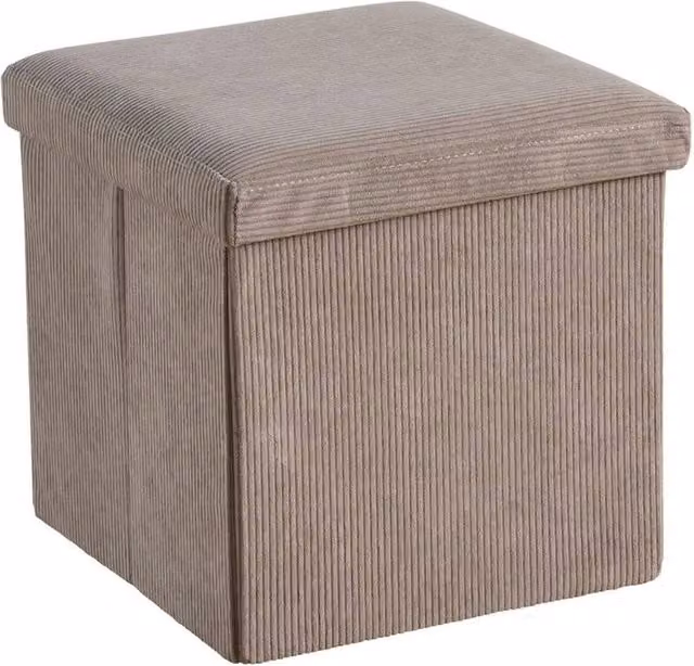 FORGEVIO Folding Corduroy Fabric Storage Chest in Grey