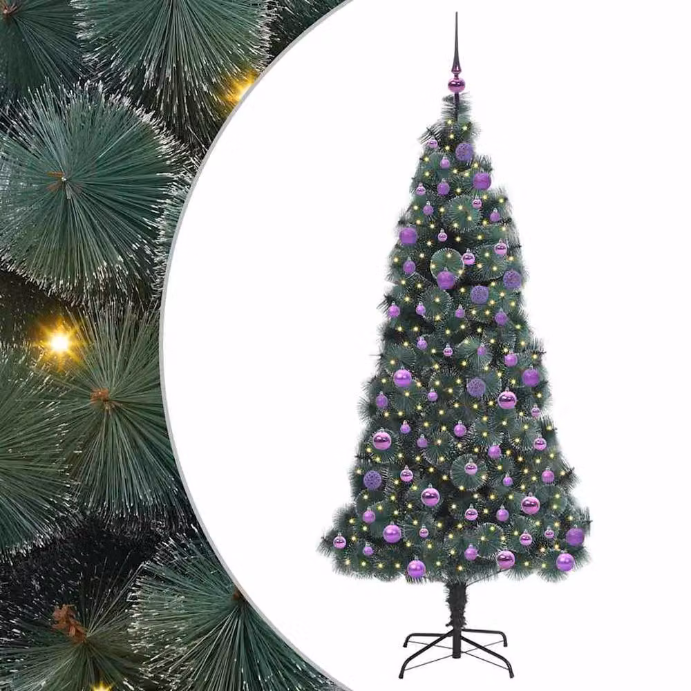 Berkfield Home Pre-lit Artificial Christmas Tree with Ball Set, Green, Height: 180 cm – 2