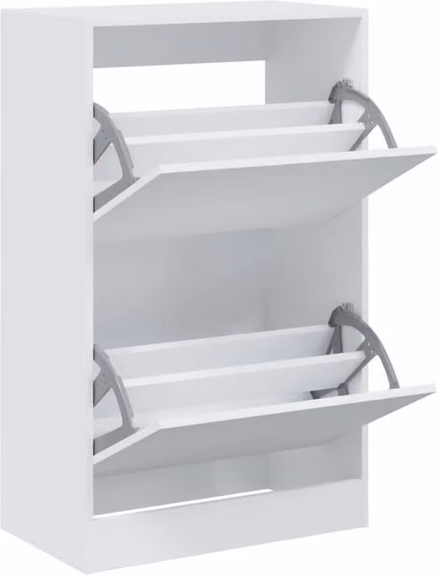 Berkfield Home White Matt Shoe Cabinet W/D/H: 60 x 34 x 96.5 cm