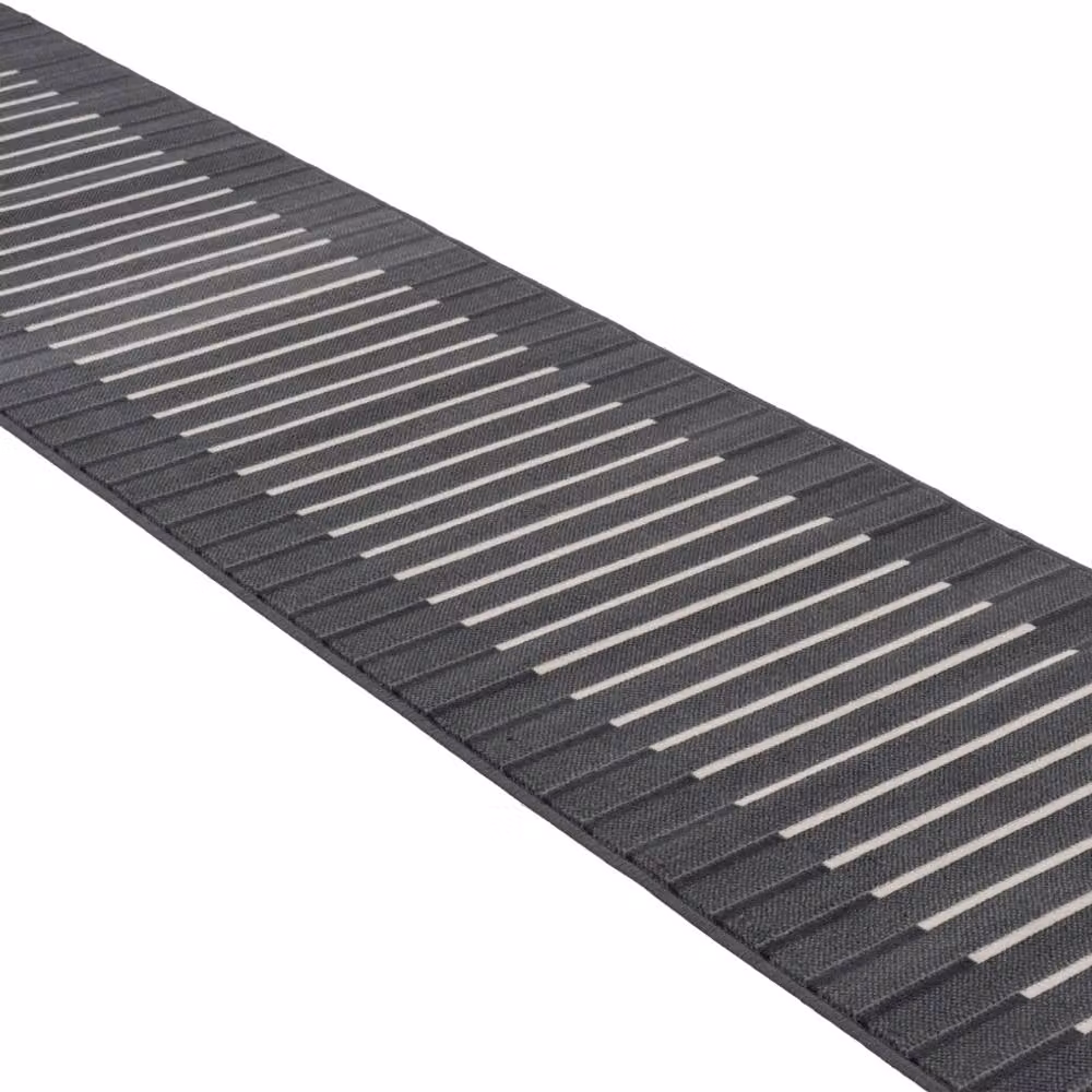 Kukoon Grey Striped Modern Hallway Runner Rug, W: 70 cm, L: 6400 cm – 3