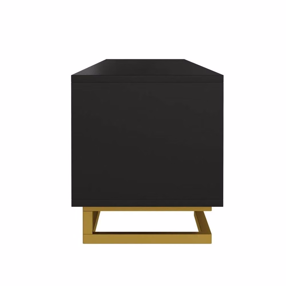 FORGEVIO Modern 4-Door TV Unit in Black Matt Metal, Width: 160 cm – 5