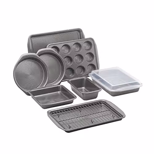 Circulon Momentum 10 Piece Non Stick Carbon Steel Bakeware Set in Silver