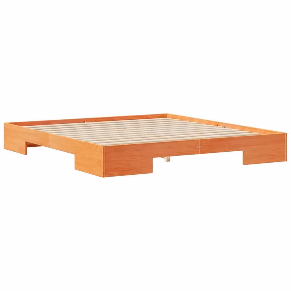 Berkfield Home Durable Floor Bed Frame with Storage Drawers in Brown Solid Pine, W/D/H: 200 x 200 cm – 3