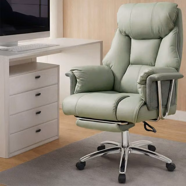 Levede Green Synthetic Leather Executive Office Chair with Footrest and Headrest