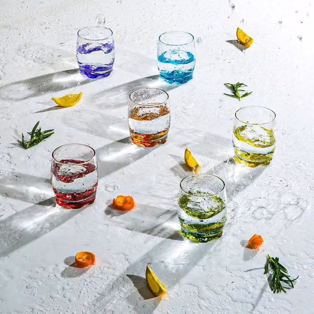 LAV Adora Multicolour Tumbler Glasses, 290ml, Pack of 6