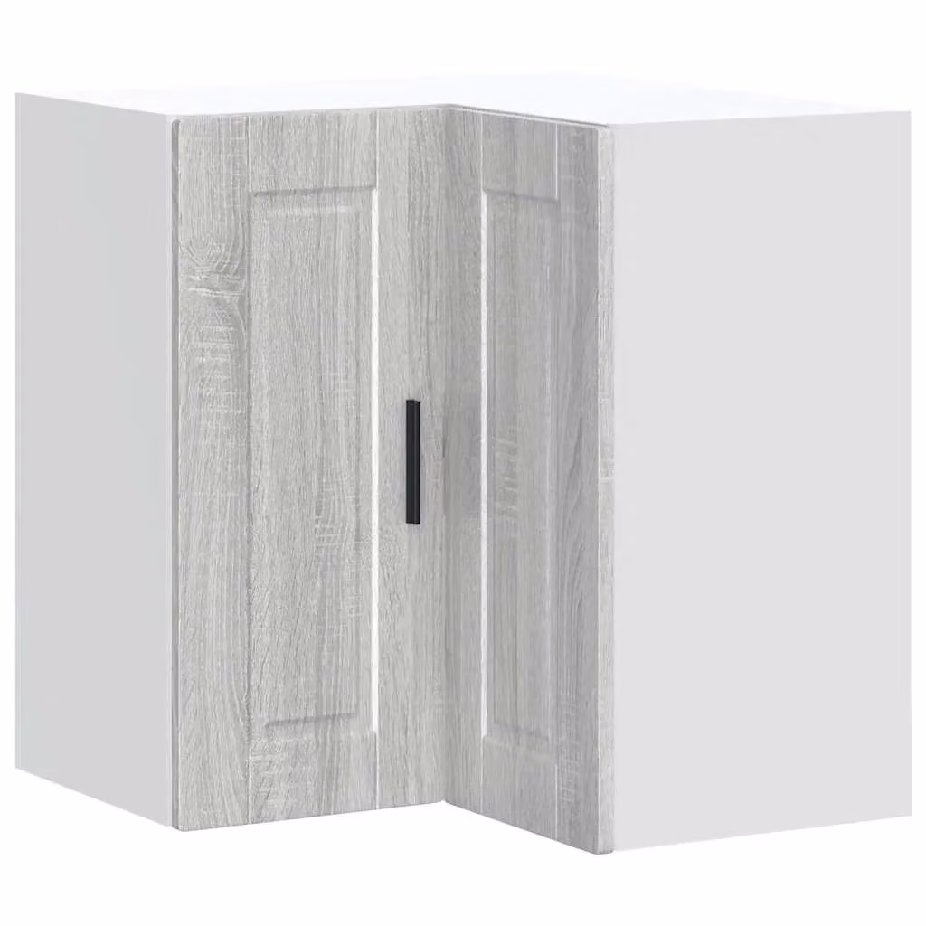 Berkfield Home Porto Modern Wall Mounted Kitchen Corner Cabinet in Grey Matt MDF