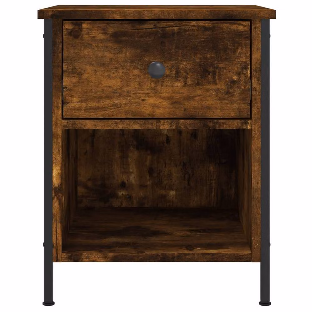 Berkfield Home Smoked Oak Bedside Cabinet in Brown, W/D/H: 40 x 42 x 50 cm – 4