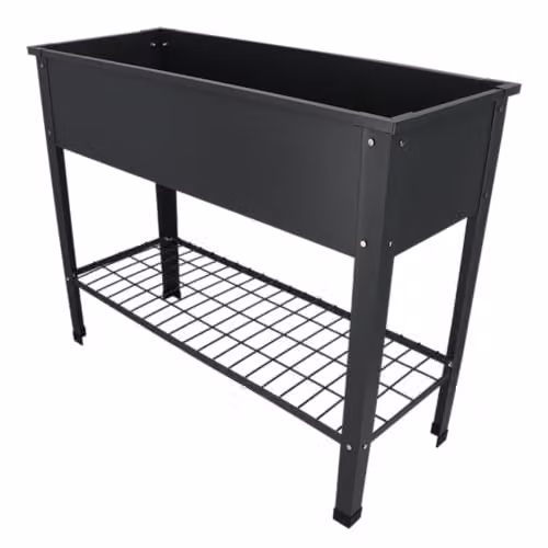 Esschert Dutchlander Raised Metal Bed in Anthracite Grey, W/D/H: 80 x 41 x 6 cm – 2