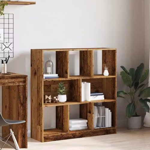 vidaXL Book Cabinet in Old Wood Brown, W/D/H: 97.5 x 29.5 x 100 cm – 2