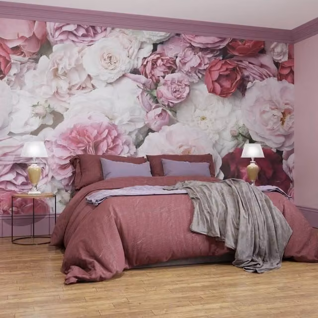 Superfresco Easy Blush Bouquet Pink Floral Botanical Mural W: 300 cm, H: 280 cm