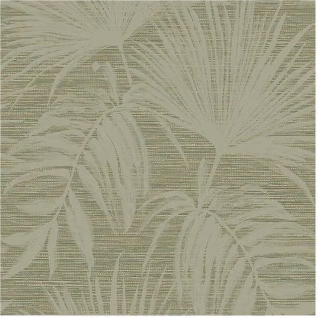 Holden Décor Grasscloth Leaf Textured Botanical Floral Wallpaper in Green