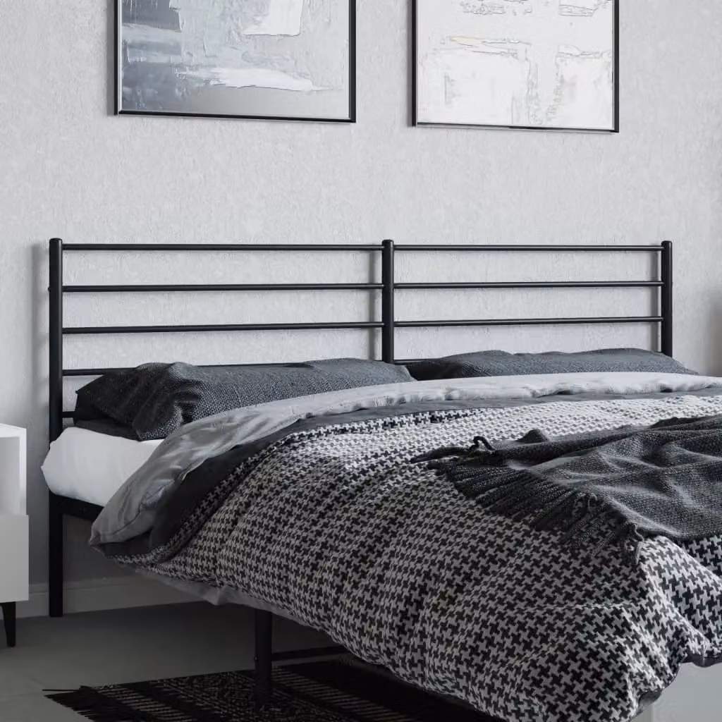 Berkfield Home Classic Metal Headboard in Black, 180 cm – 3