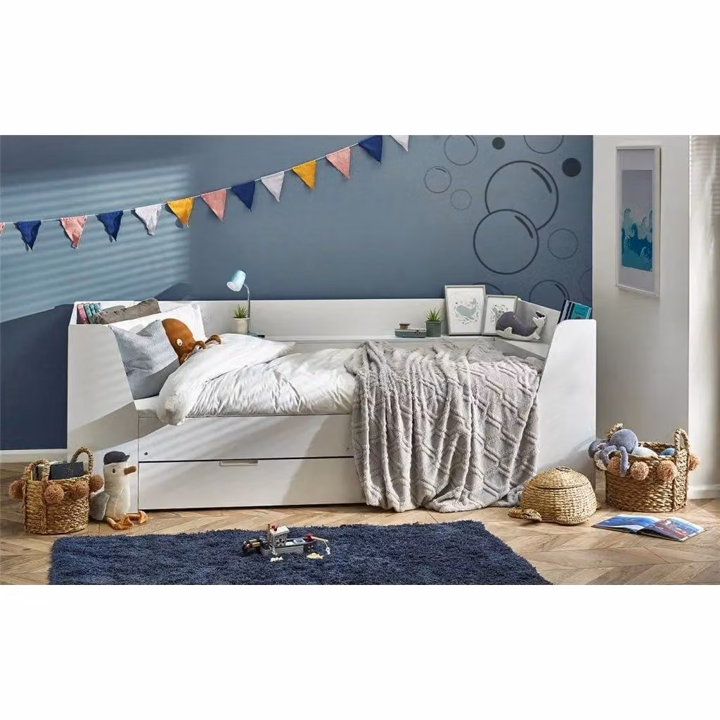 Ashfield Premier All White Single 3ft Daybed with Underbed Trundle, W/D/H: 90 x 190 cm – 3