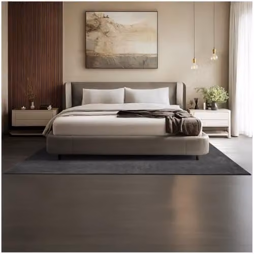 tectake Fluffy Short-Pile Rug in Anthracite, Washable and Non-Slip Polyester Carpet, W: 160 cm, D: 230 cm – 1